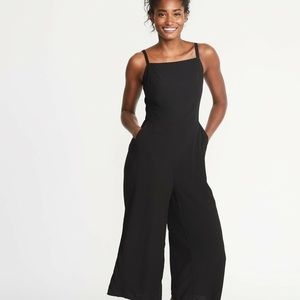 Black Square Neck Jumpsuit